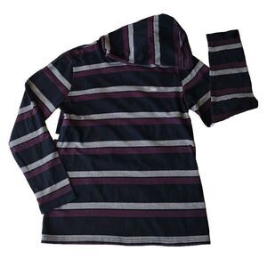 Vans Off the Wall Sweatshirt Men S Black‎ Red Striped Pullover Logo Hooded